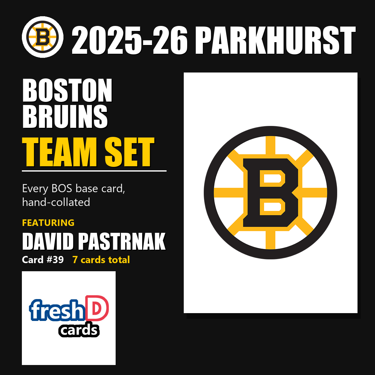 Boston Bruins 2025-26 Parkhurst team set