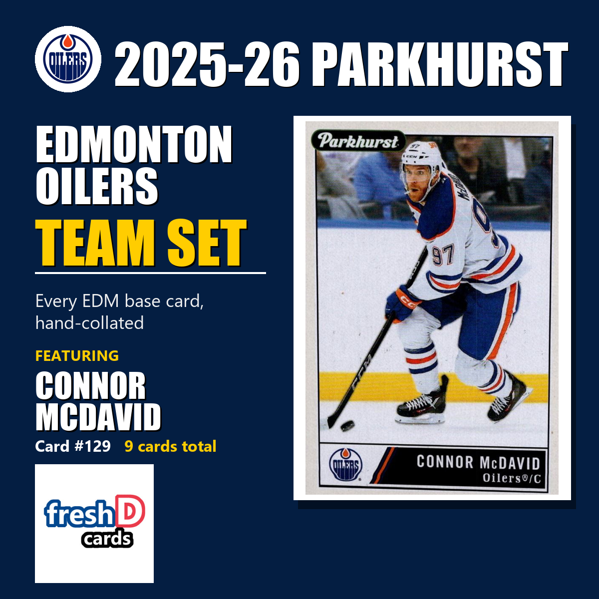 Edmonton Oilers 2025-26 Parkhurst team set