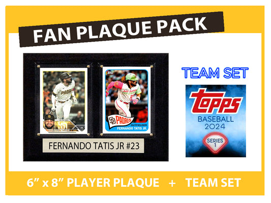 2024 San Diego Padres Fan Plaque Pack Fernando Tatis Jr + 2024 Topps Team Set