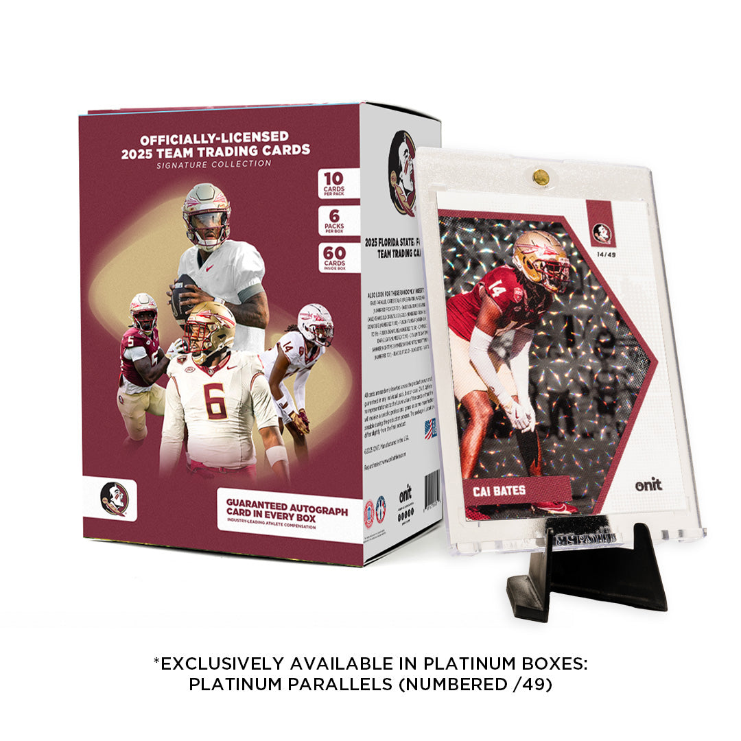 Florida State University Football 2025 Trading Cards - Platinum Box hand-collated team set