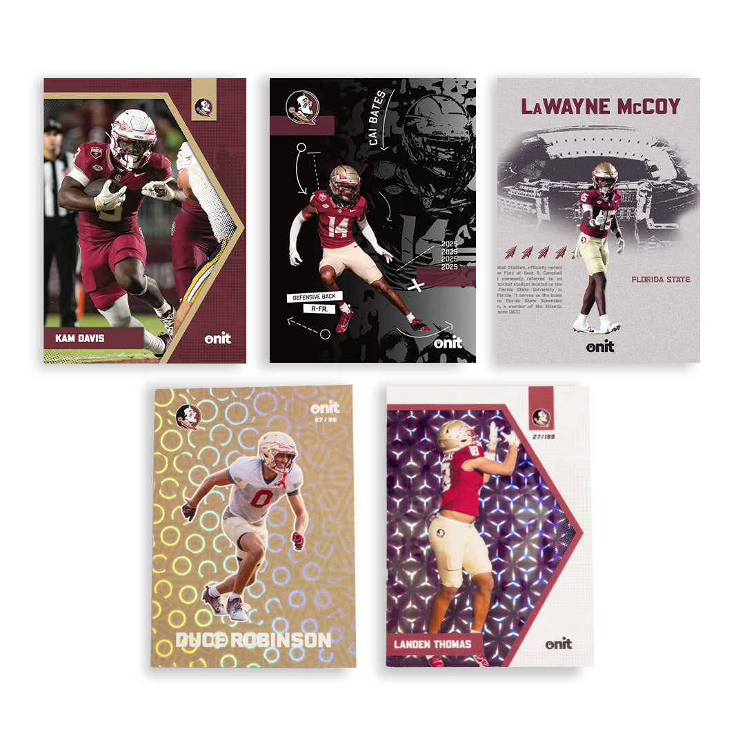 Florida State University Football 2025 Trading Cards - Platinum Box hand-collated team set