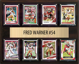 Fred Warner San Francisco 49ers Fan Gift Plaque 12x15 8 Cards Prizm, Donruss, Score 2024 2025 2026