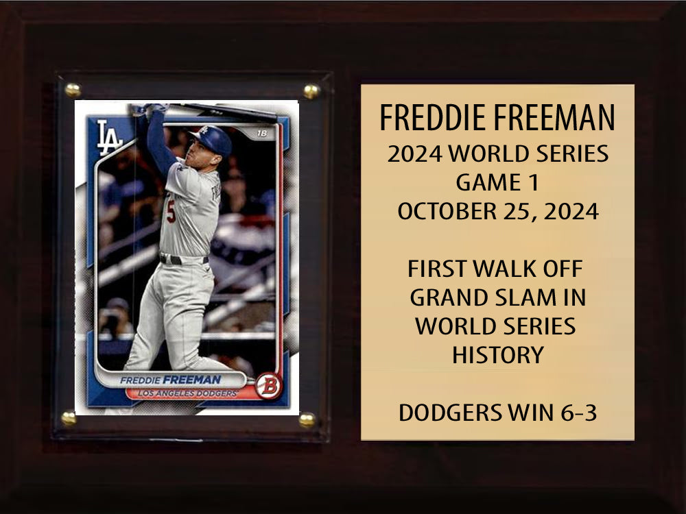 Freddie Freeman Game 1 Grand Slam Dodgers 2024 Bowman Topps 6x8 Baseball Card Plaque hand-collated team set