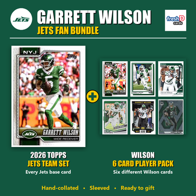 Garrett Wilson New York Jets Football Fan Bundle - 2026 Topps Team Set + 6 Card Player Pack
