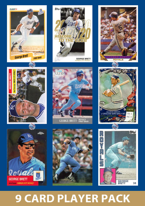George Brett Kansas City Royals 9 Card Legend Pack Topps Bowman 2025 2024 2023 plaque