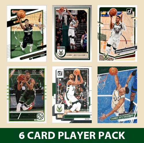 Giannis Antetokounmpo 6 Card Player Pack 2023-24 Hoops Donruss Milwaukee Bucks