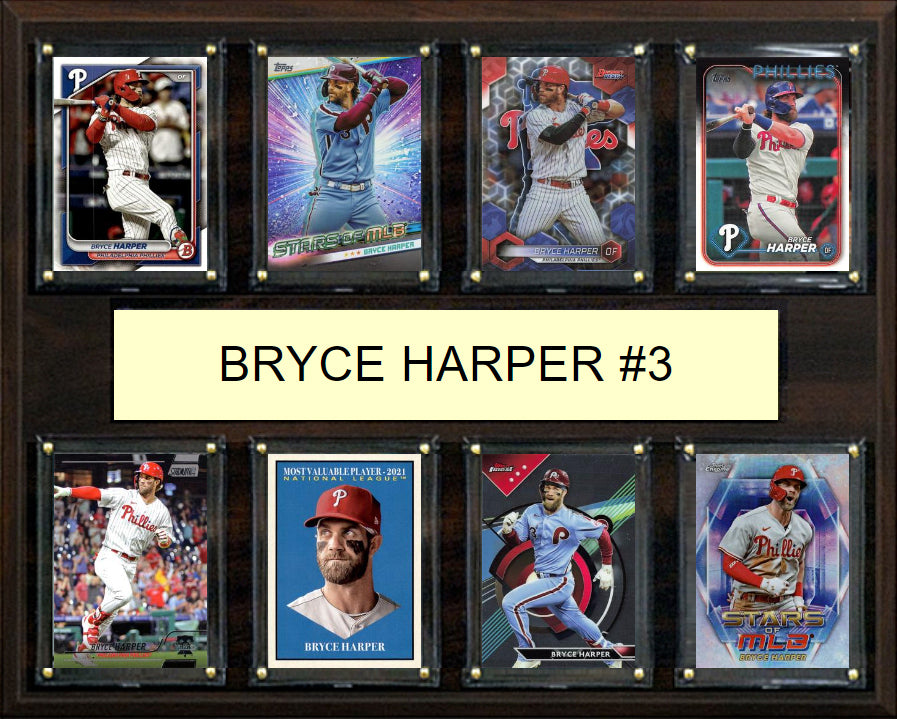 Bryce Harper #3 8 Card Plaque Topps Bowman 2025 2024 Philadelphia Phillies