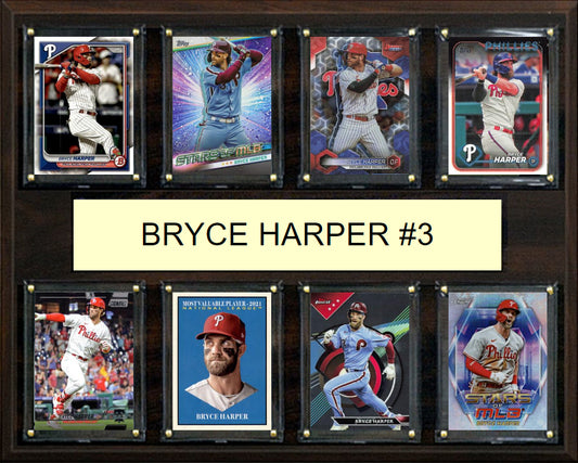 Bryce Harper #3 8 Card Plaque Topps Bowman 2023 2024 Philadelphia Phillies