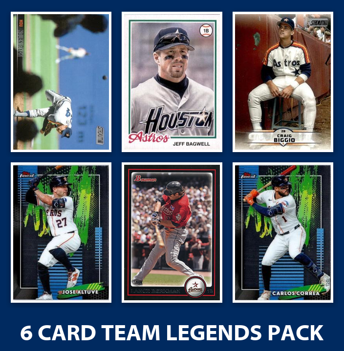 Houston Astros 6 Card Legends Pack 2023 Topps Bowman Nolan Ryan Altuve Bagwell