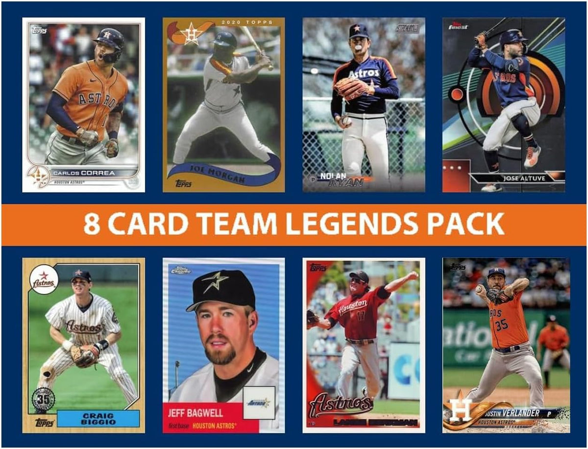 Houston Astros 8 Card Legends Pack 2023 Topps Bowman Nolan Ryan Altuve Bagwell plaque
