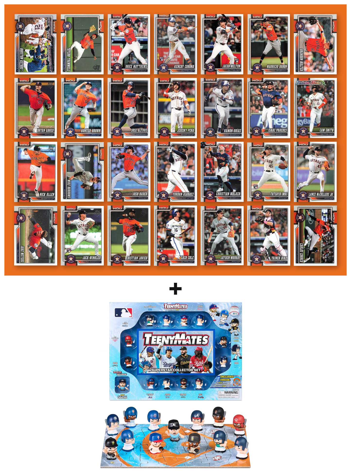 MLB TeenyMates Figures Gift Set + 2026 Topps Series 1 & 2 Team Set of Your Choice Judge Ohtani Skenes