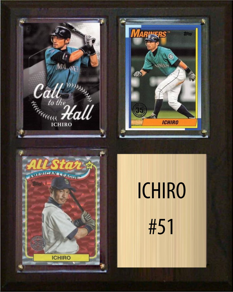 Ichiro #51 3 Card plaque