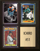 Ichiro #51 3 Card Plaque Topps Bowman 2023 2024 Seattle Mariners