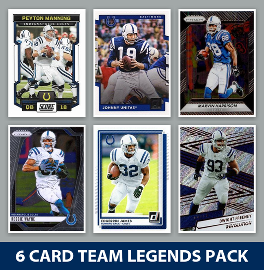 Indianapolis Colts 6 Card Legends Pack Donruss Topps Panini