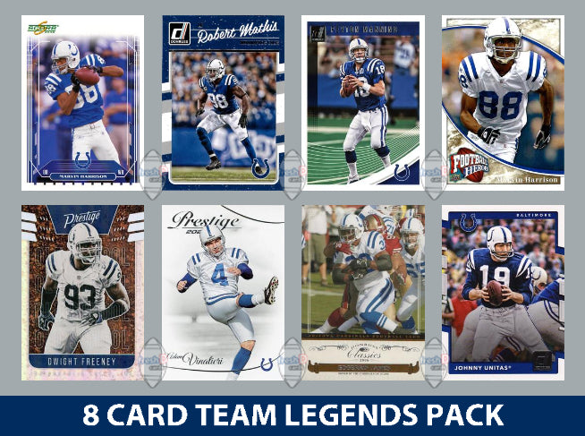 Indianapolis Colts 8 Card Legends Pack Donruss Topps Panini plaque