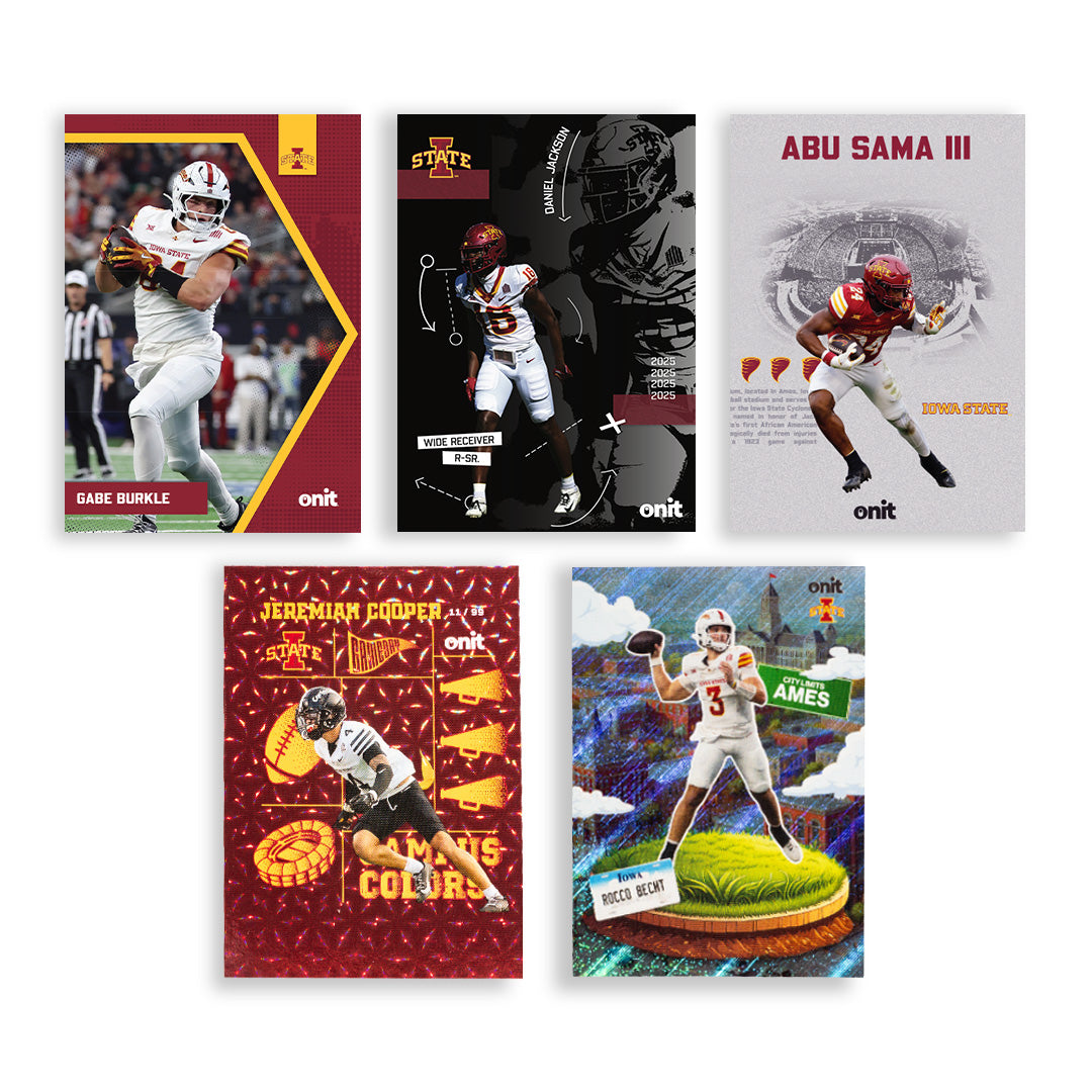 Iowa State University Football 2025 Trading Cards - Single Pack hand-collated team set
