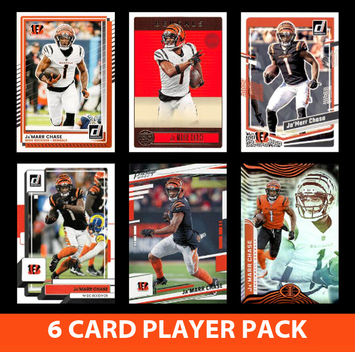 Ja'Marr Chase 6 Card Player Pack 2023 2024 2025 Donruss Panini Score Cincinnati Bengals