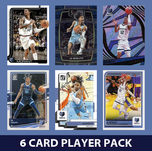 Ja Morant 6 Card Player Pack 2023-24 Hoops Panini Memphis Grizzlies
