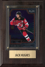Jack Hughes New Jersey Devils Fan Gift Plaque 4x6 1 Card Upper Deck, Parkhurst, O-Pee-Chee, Topps 2024 2025 2026
