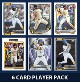 Jackson Chourio 6 Card Player Pack 2026 2025 Topps Bowman Milwaukee Brewers