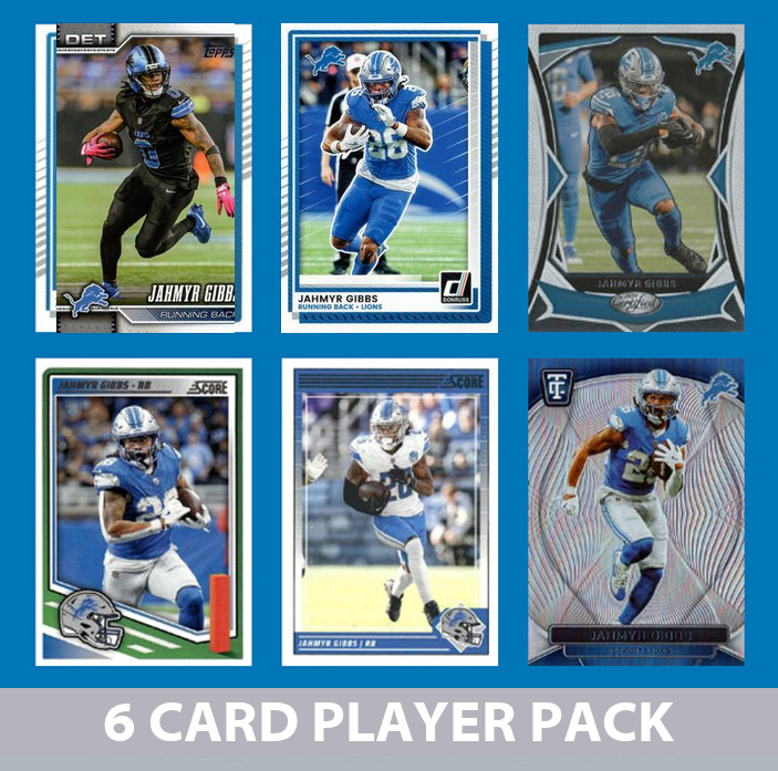 Jahmyr Gibbs Detroit Lions Football Fan Bundle - 2026 Topps Team Set + 6 Card Player Pack