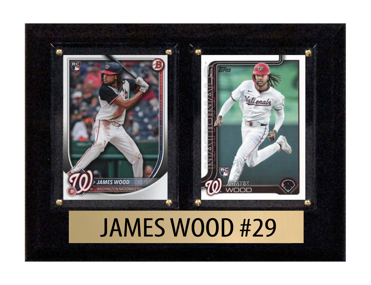 James Wood 2 Card 2025 Topps Bowman Plaque Washington Nationals hand-collated team set