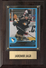 Jaromir Jagr Pittsburgh Penguins HOF Fan Gift Plaque 4x6 1 Card Upper Deck Parkhurst O-Pee-Chee Topps 2024 2025 2026