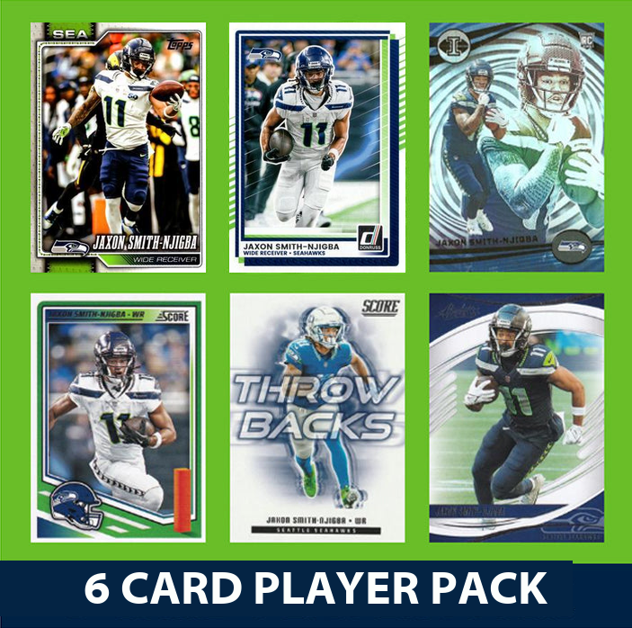 Jaxon Smith-Njigba 6 Card Player Pack  2024 2025 Donruss Panini Score Seattle Seahawks