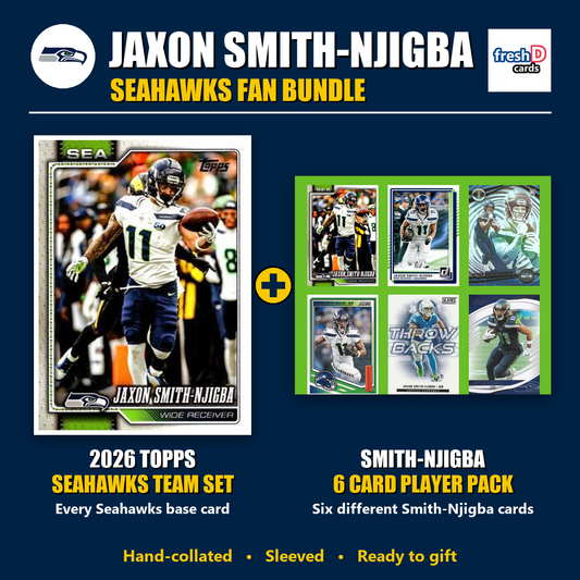Jaxon Smith-Njigba Seattle Seahawks Football Fan Bundle - 2026 Topps Team Set + 6 Card Player Pack