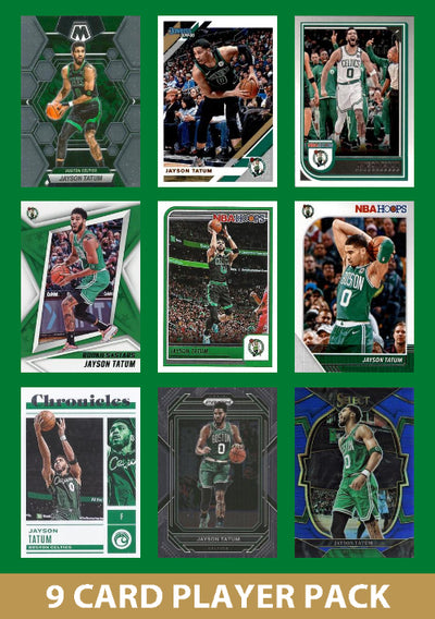 Jayson Tatum 9 Card Player Pack 2023-24 Hoops Donruss Panini Boston Celtics plaque