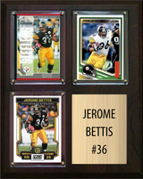 Jerome Bettis Pittsburgh Steelers Hall of Fame Fan Gift Plaque 8x10 3 Cards Prizm, Donruss, Score 2024 2025 2026