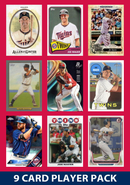 Joe Mauer Minnesota Twins 9 Card Legend Pack Topps Bowman 2024 HOF 2025 2023 plaque