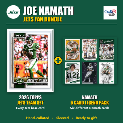 Joe Namath New York Jets Football Fan Bundle - 2026 Topps Team Set + 6 Card Legend Pack