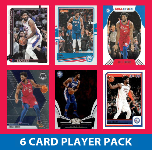 Joel Embiid 6 Card Player Pack 2023-24 Hoops Donruss Panini Philadelphia 76ers