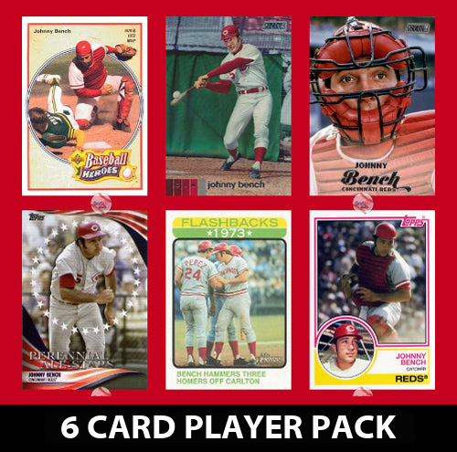 Johnny Bench Cincinnati Reds 6 Card Legend Pack Topps Bowman 2025 2024 2023