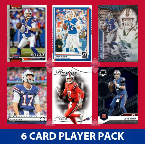 Josh Allen 6 Card Player Pack 2023 2024 2025  Donruss Panini Score Buffalo Bills
