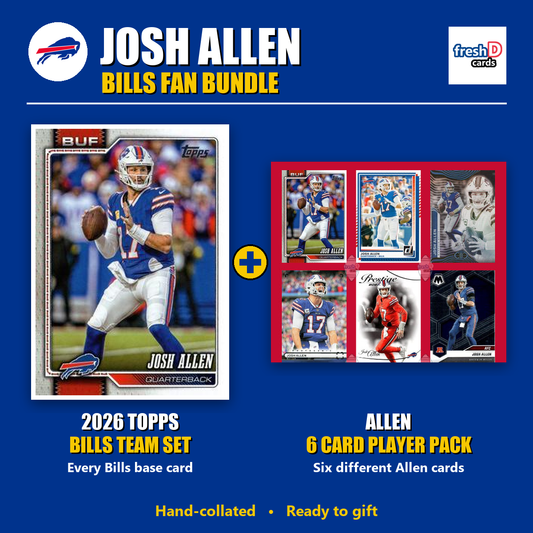 Josh Allen Buffalo Bills Football Fan Bundle - 2026 Topps Team Set + 6 Card Player Pack