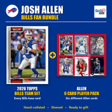 Josh Allen Buffalo Bills Football Fan Bundle - 2026 Topps Team Set + 6 Card Player Pack