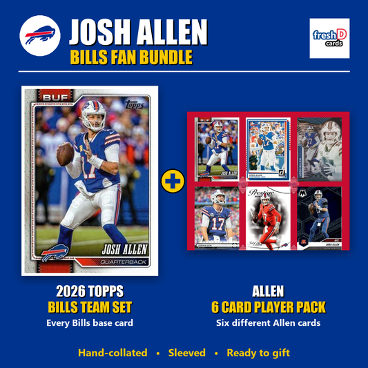 Josh Allen Buffalo Bills Football Fan Bundle - 2026 Topps Team Set + 6 Card Player Pack