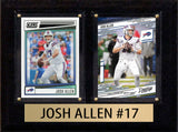 Josh Allen Score Donruss 2025 2024  2 Card 6" x 8" Plaque Buffalo Bills