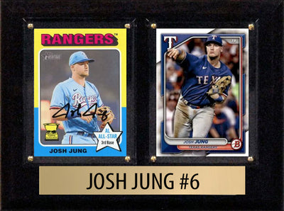 Josh Jung Texas Rangers 2024 Topps Bowman 2 Card Plaque 6x8 hand-collated team set
