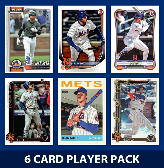 Juan Soto 6 Card Player Pack 2026 2025 Topps Bowman New York Mets