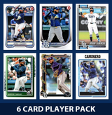 Junior Caminero 6 Card Player Pack 2026 2025 Bowman Topps Donruss Tampa Bay Rays