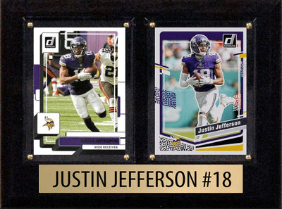 Justin Jefferson 2024 2023 Donruss Score Panini Card Plaque 6x8 Minnesota Vikings hand-collated team set