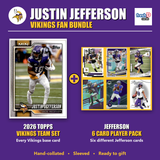Justin Jefferson Minnesota Vikings Football Fan Bundle - 2026 Topps Team Set + 6 Card Player Pack