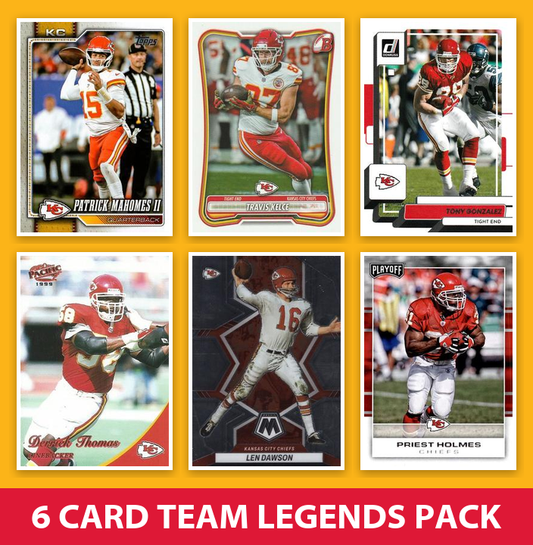 Kansas City Chiefs 6 Card Legends Pack Donruss Topps Panini Mahomes Kelce Okoye