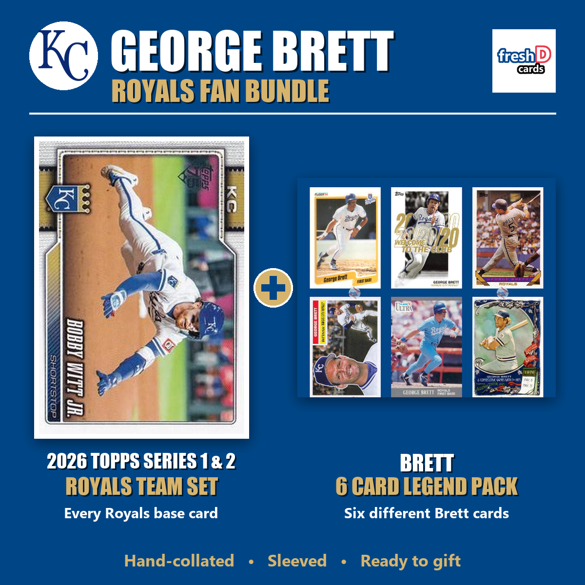 George Brett Kansas City Royals Baseball Fan Bundle - 2026 Topps Series 1 & 2 Team Set + 6 Card Legend Pack