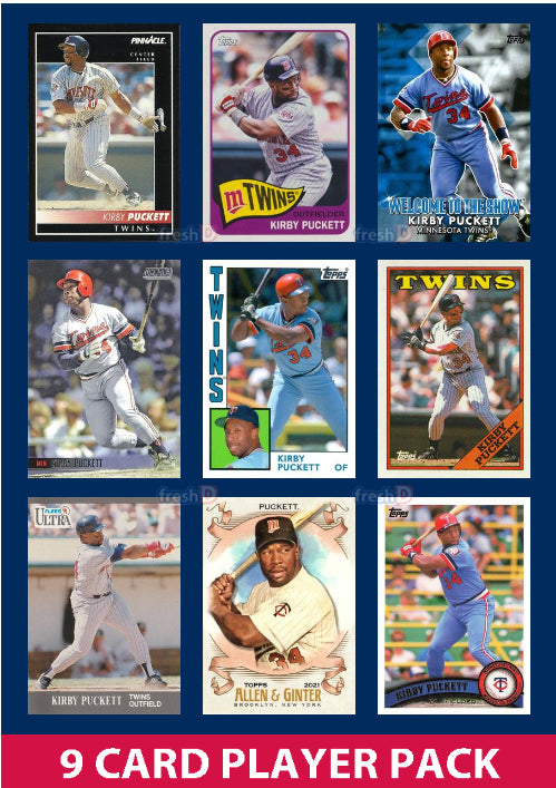 Kirby Puckett Minnesota Twins 9 Card Legend Pack Topps Bowman 2025 2024 2023 plaque