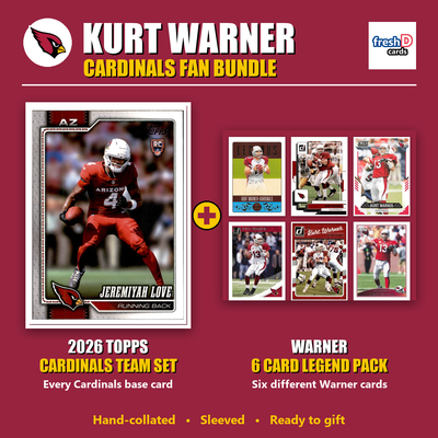 Kurt Warner Arizona Cardinals Football Fan Bundle - 2026 Topps Team Set + 6 Card Legend Pack