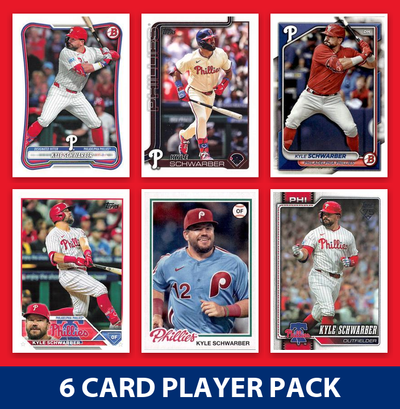 Kyle Schwarber 6 Card Player Pack 2026 2025 2024 Bowman Topps Philadelphia Phillies
